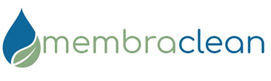 membraclean: Original-Logo mit blau-grünem Tropfen